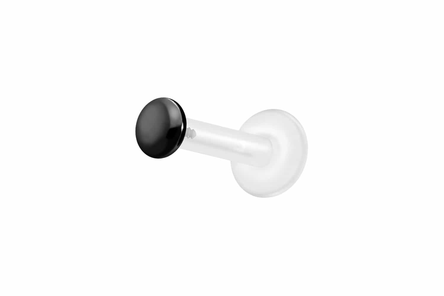 PTFE Labret Piercing mit Innengewinde + Titan-Aufsatz FLACH